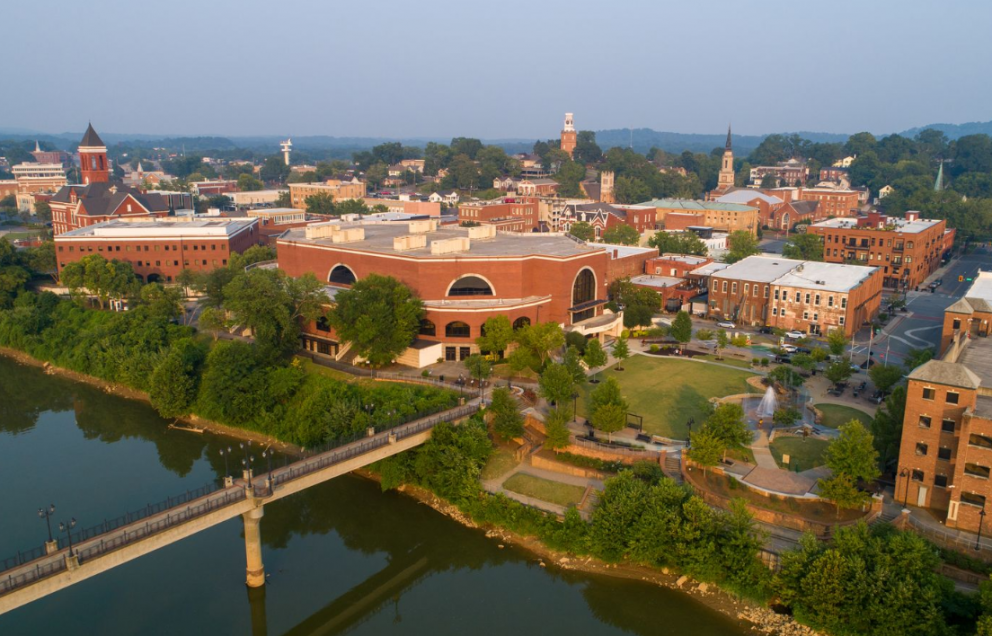 Beautiful Rome GA cityscape and parks